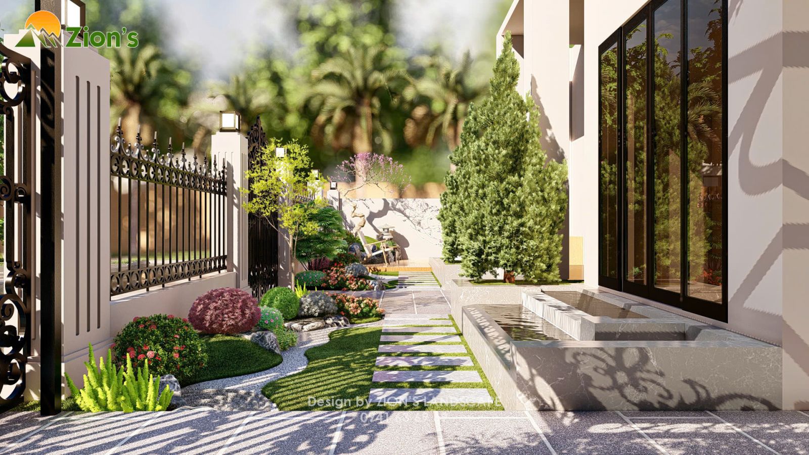 Thiết kế sân vườn nhật bản tại vinhomes green villas